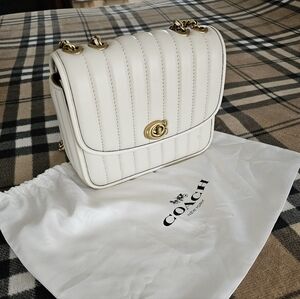 Coach White Quilted Shoulder Bag